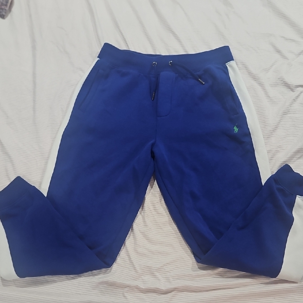 Polo Ralph Lauren Blue Joggers with White Stripes Boys